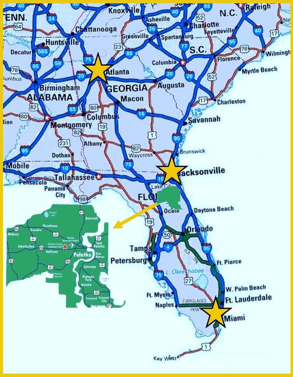 southeast with interstates map
