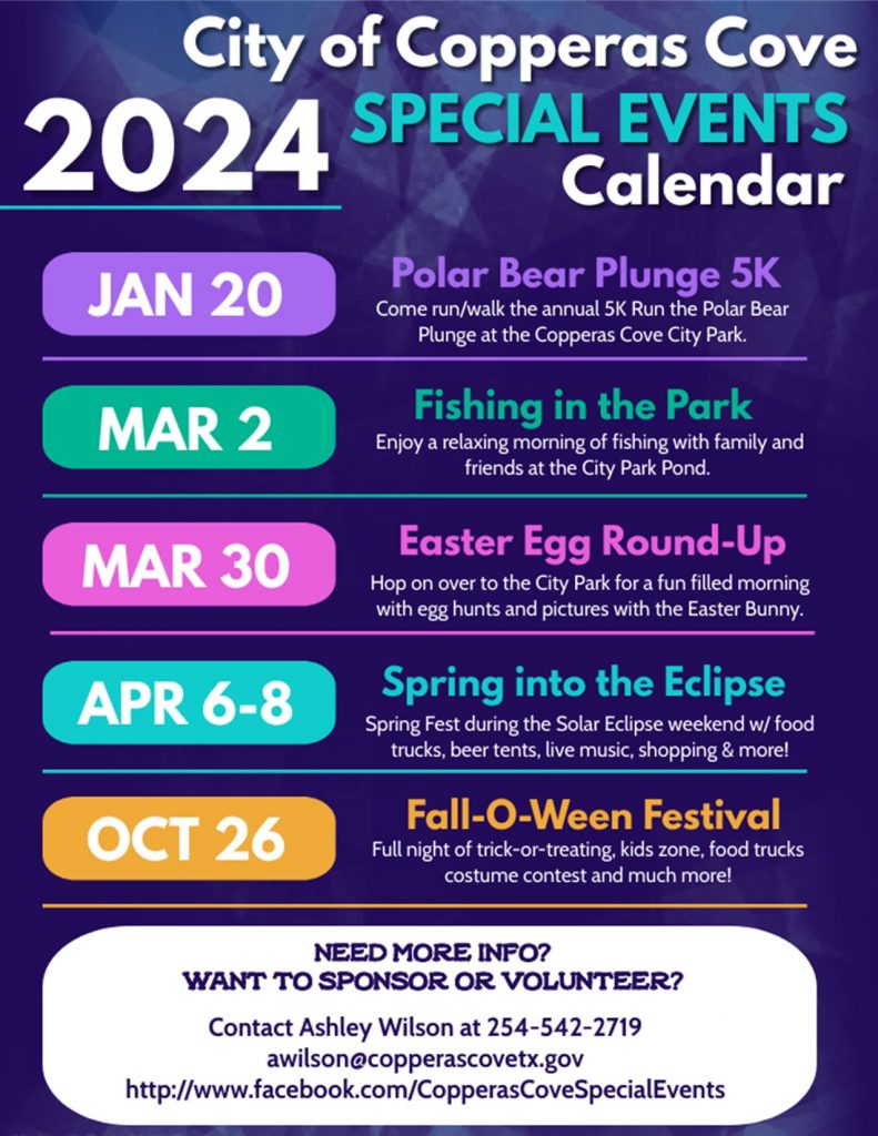 Parks & Recreation Special Events Calendar Copperas Cove Chamber of