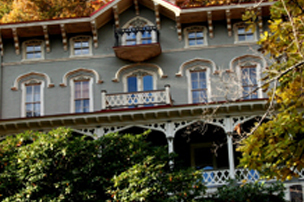 fyf_museums_eoy Up close shot of Asa Packer Mansion in Jim Thorpe, PA