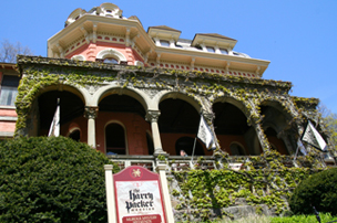 Harry Packer Mansion in the spring.