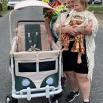 Hippie Run participants with VW van baby stroller