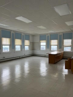 Interior of office with many windows
