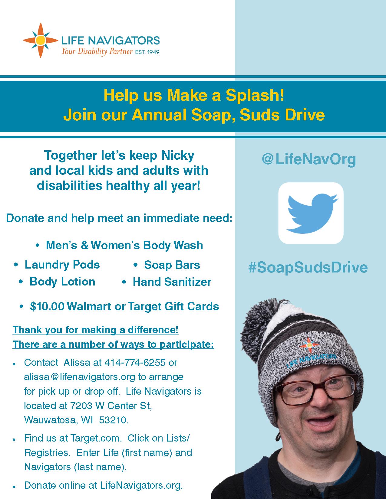 Life Navigators Soap Suds Drive 2020