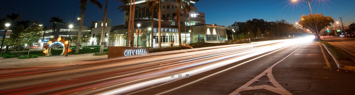 city hall at night photo