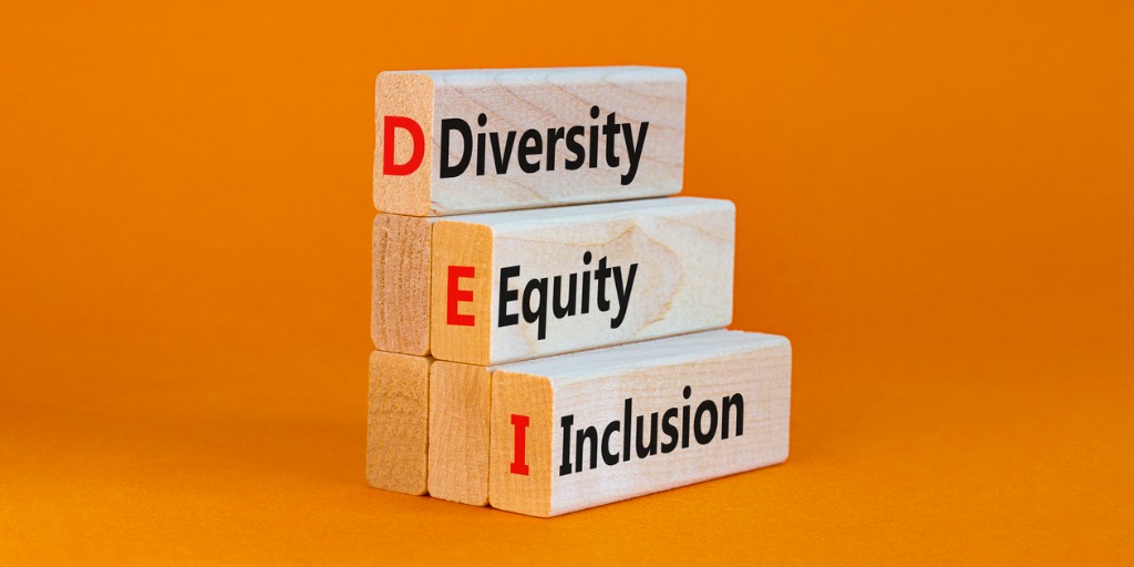 stacked blocks DEI - Diversity, Equity, Inclusion