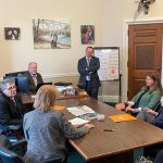 Transportation advocates speak with then-State Senator Eric Burlison during the 2022 Transportation Advocacy Day