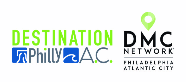 DMC Network - Partner Logo Lockup - Black Text - Destination Philly AC - On White