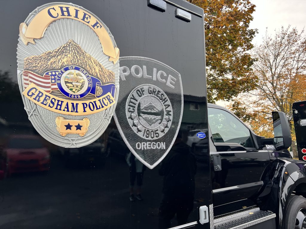 City of Gresham Oregon Police Badge on Response Vehicle
