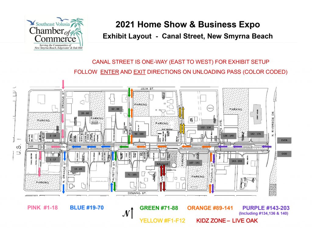Exhibitor-Map-with-Arrows2021 2021 SEV Chamber Home Show Map