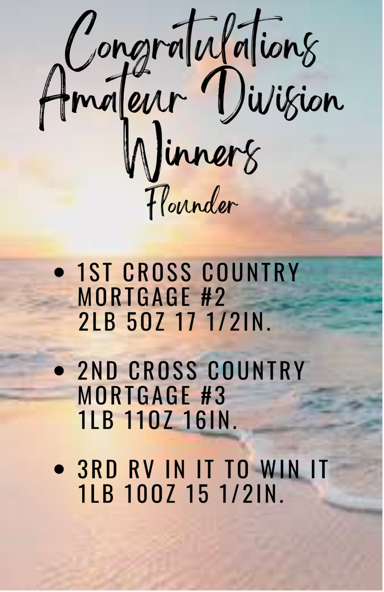 Flounder Amateur Winners Flounder Amateur Winners
