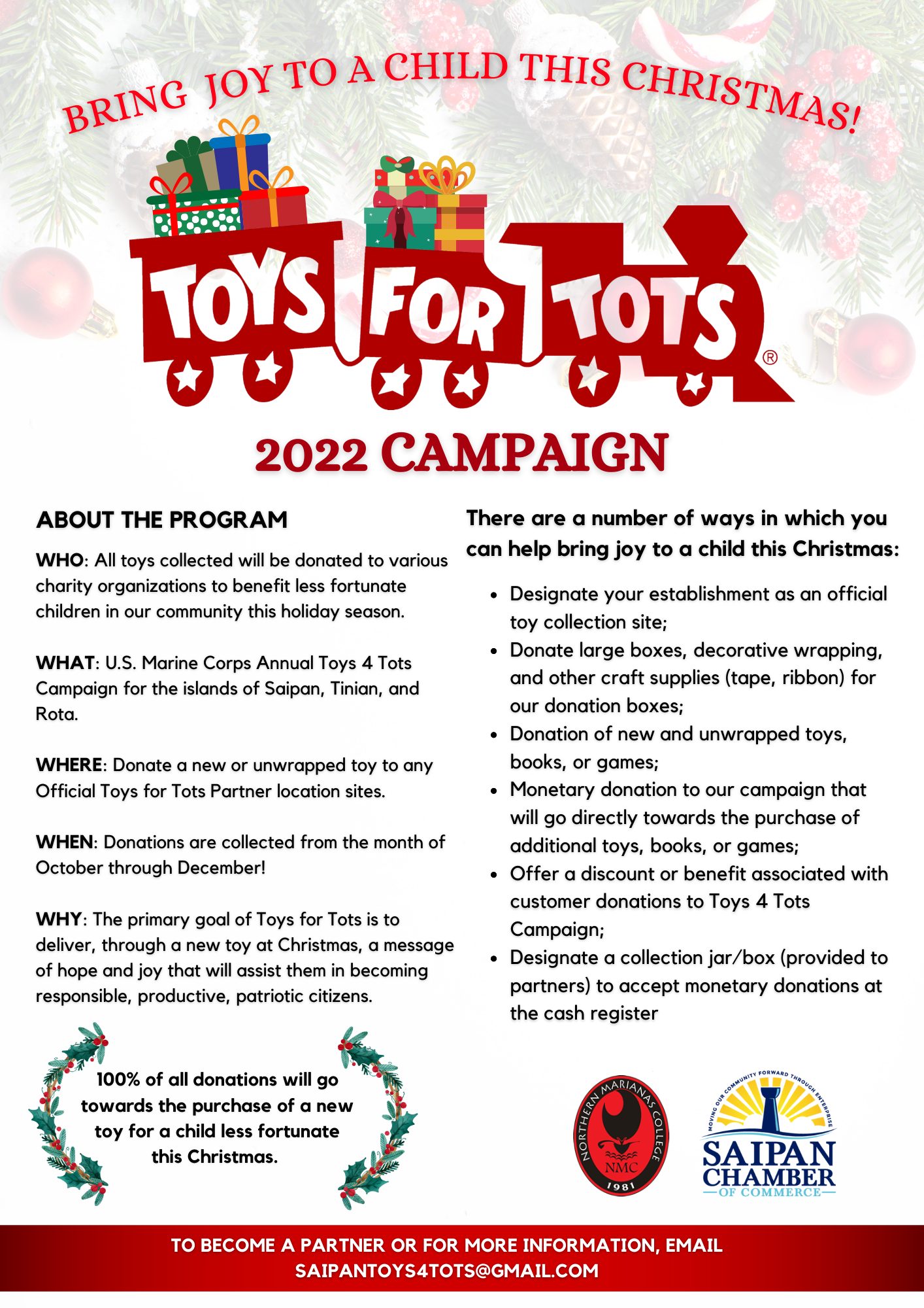Toys4Tots 2022 Campaign Flyer