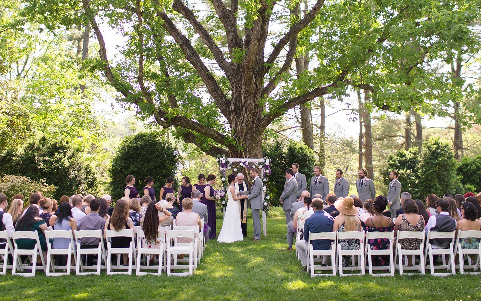 A wedding ceremony at The Greencroft Club