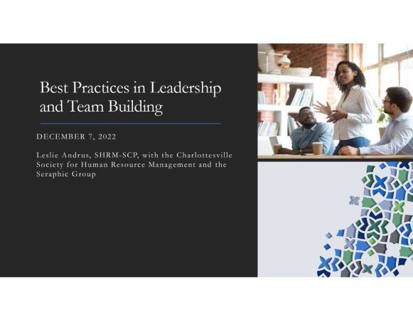 Best Practices in Leadership - Leslie Andrus - cover image