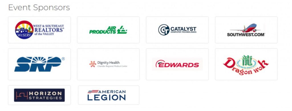 Meet the Elected Officials Sponsors 
Air Products 
Catalyst Computer Technologies, Dignity Health Chandler REgional Medical Center, Edwards Vacuum, American Legion, Dragon Wok Fine Chinese Restaurant, Horizon Strategies, West &amp; Southeast Relators of the Valley, Salt River Project, Southwest