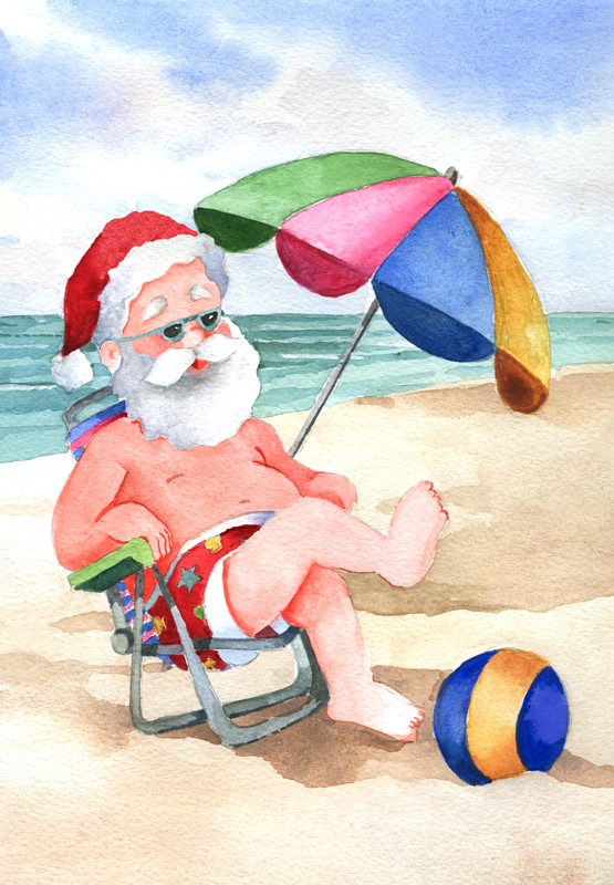 santa on beach santa on beach