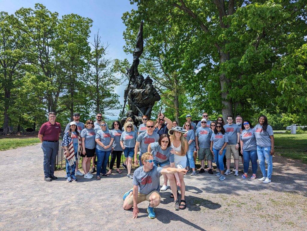 Fellows Class of 2023 enjoying their leadership experience on the Gettysburg Battlefield.
