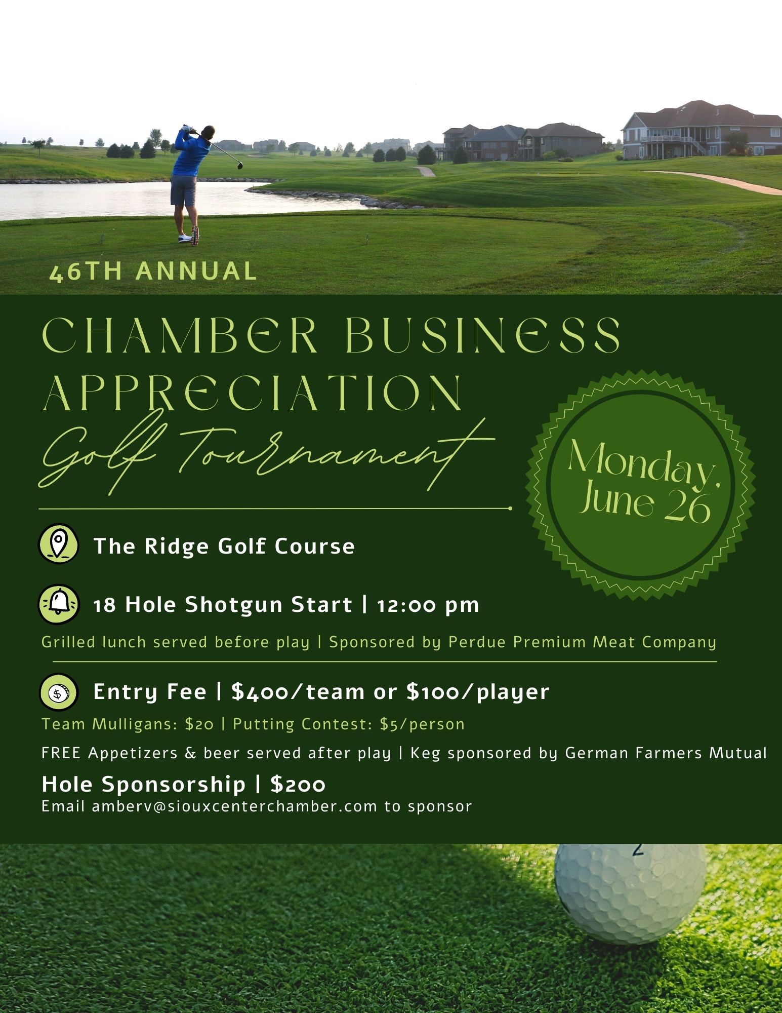 Business Appreciation Golf Event - Sioux Center Chamber Of Commerce