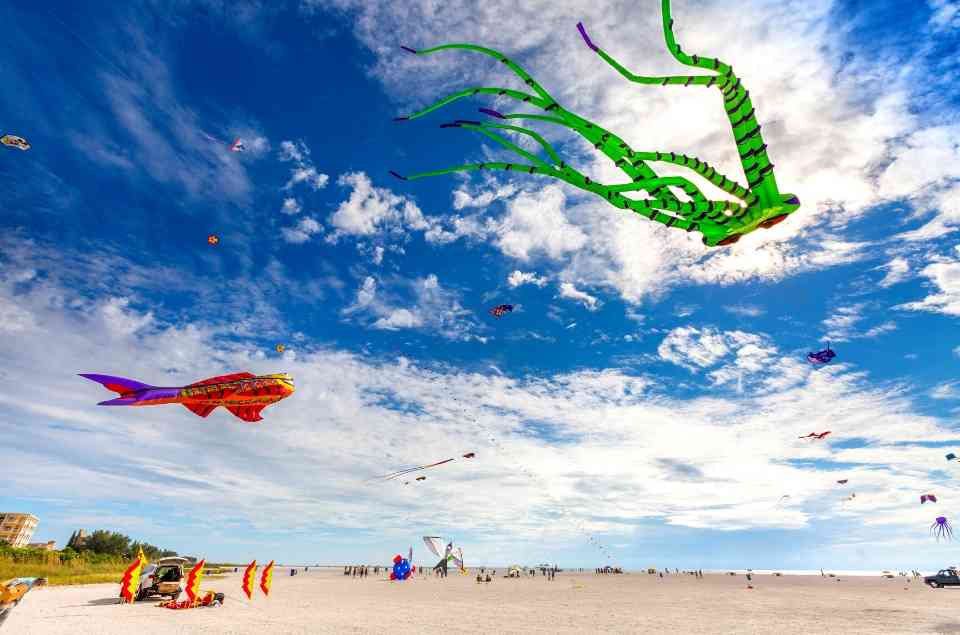 Kites Flying on Treasure Island Beach