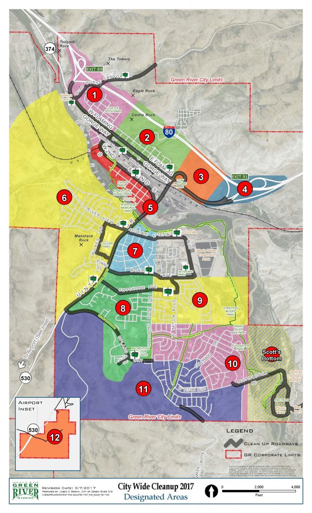 City_Wide_Cleanup_2018 - Green River Map with Dumpsters