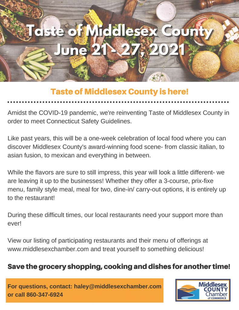 Taste of Middlesex County 2021 June 21-27- For Patrons