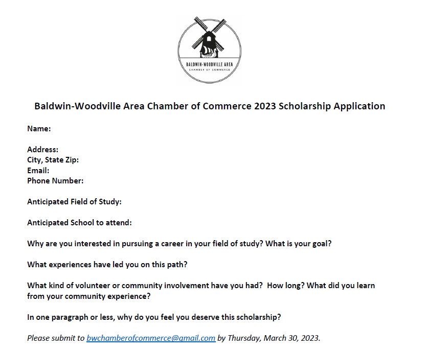 BWCC Scholarship Application