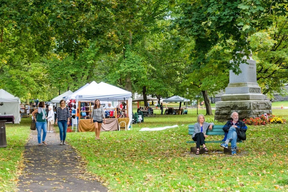 vendors and customers at canton new york farmers market