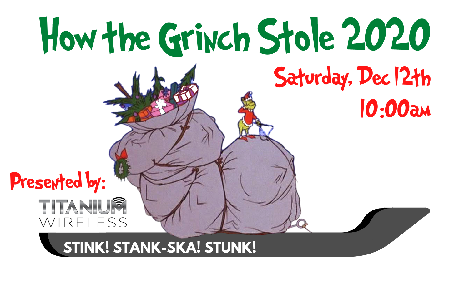 Grinch Barge with theme and sponsor Grinch Barge with theme and sponsor