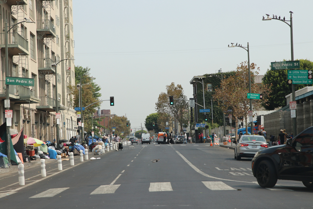 Homelessness encampment Skid Row