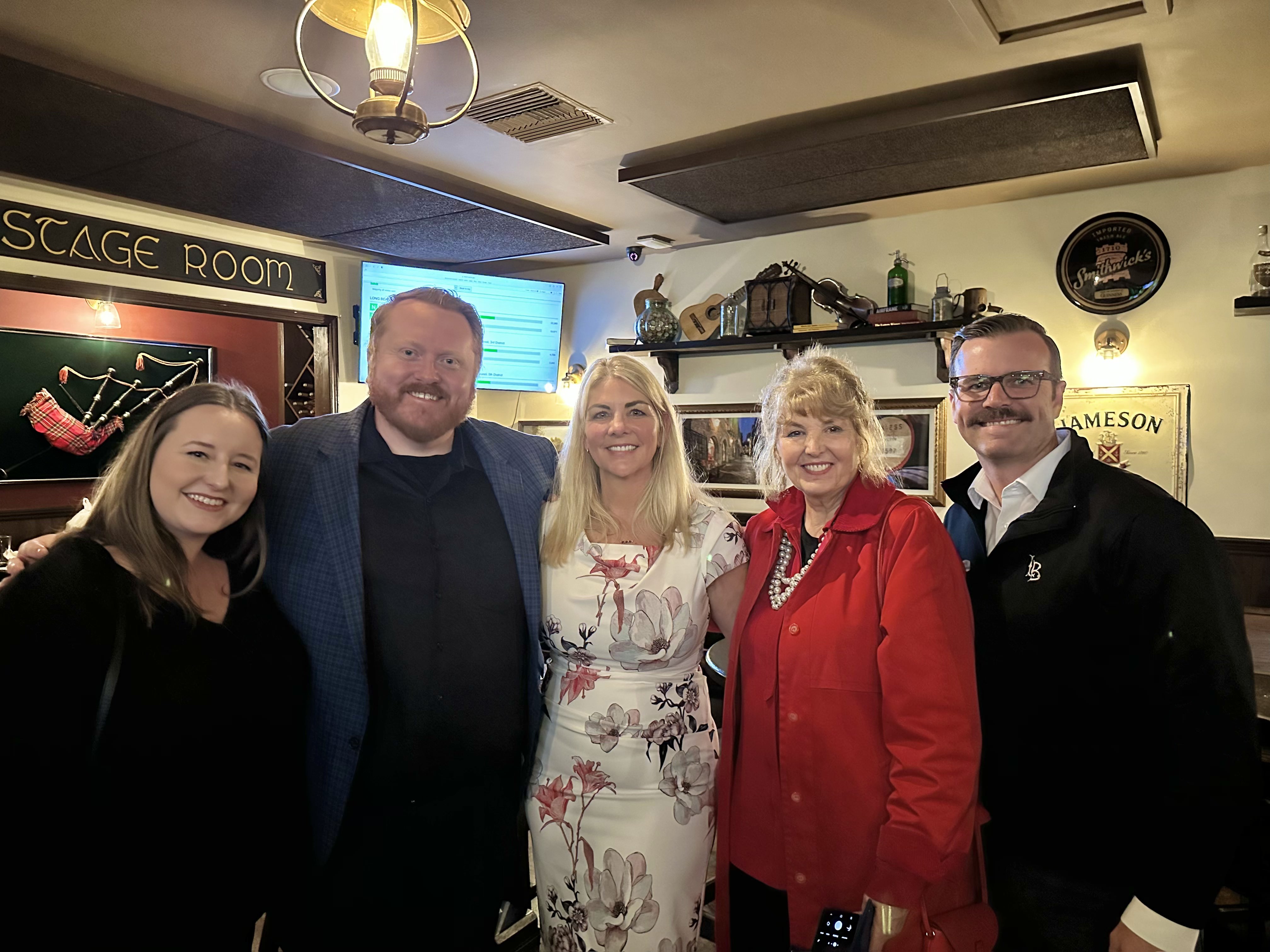 BOMA/GLA Government Affairs Manager stands with Long Beach City Councilwoman-elect Kristina Duggan and members of the Long Beach Chamber