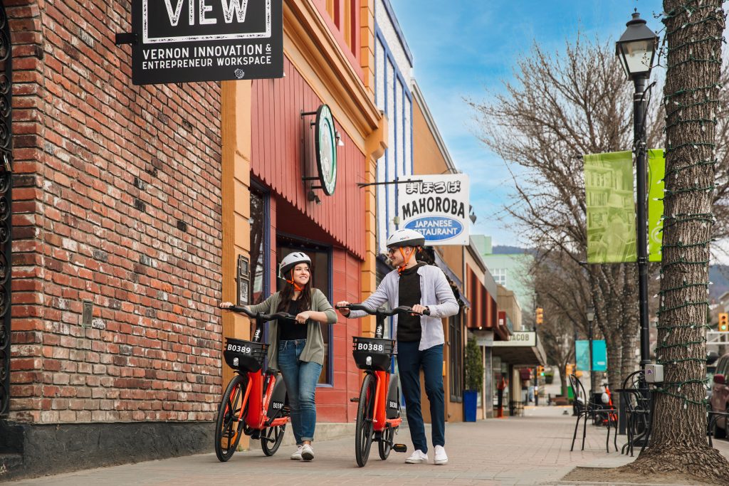 e-bikes in Downtown Vernon BC