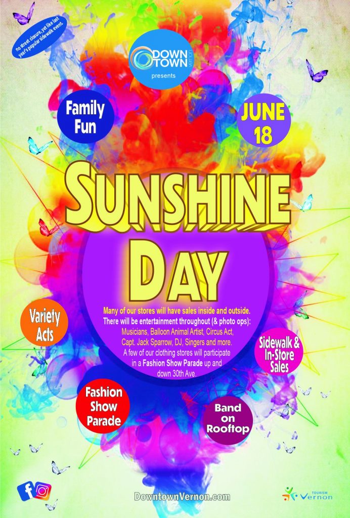 Sunshine Day in Downtown Vernon 2022 Event June 18th