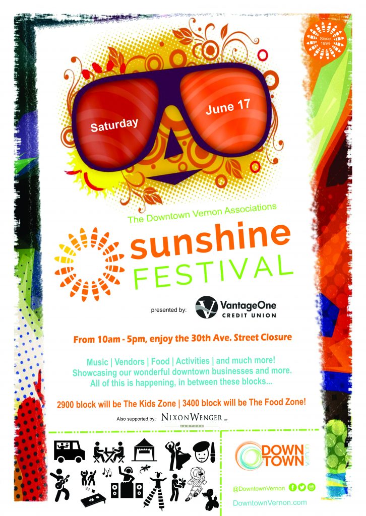 Downtown Vernon Sunshine Festival Poster 2023 Downtown Vernon Sunshine Festival Poster 2023