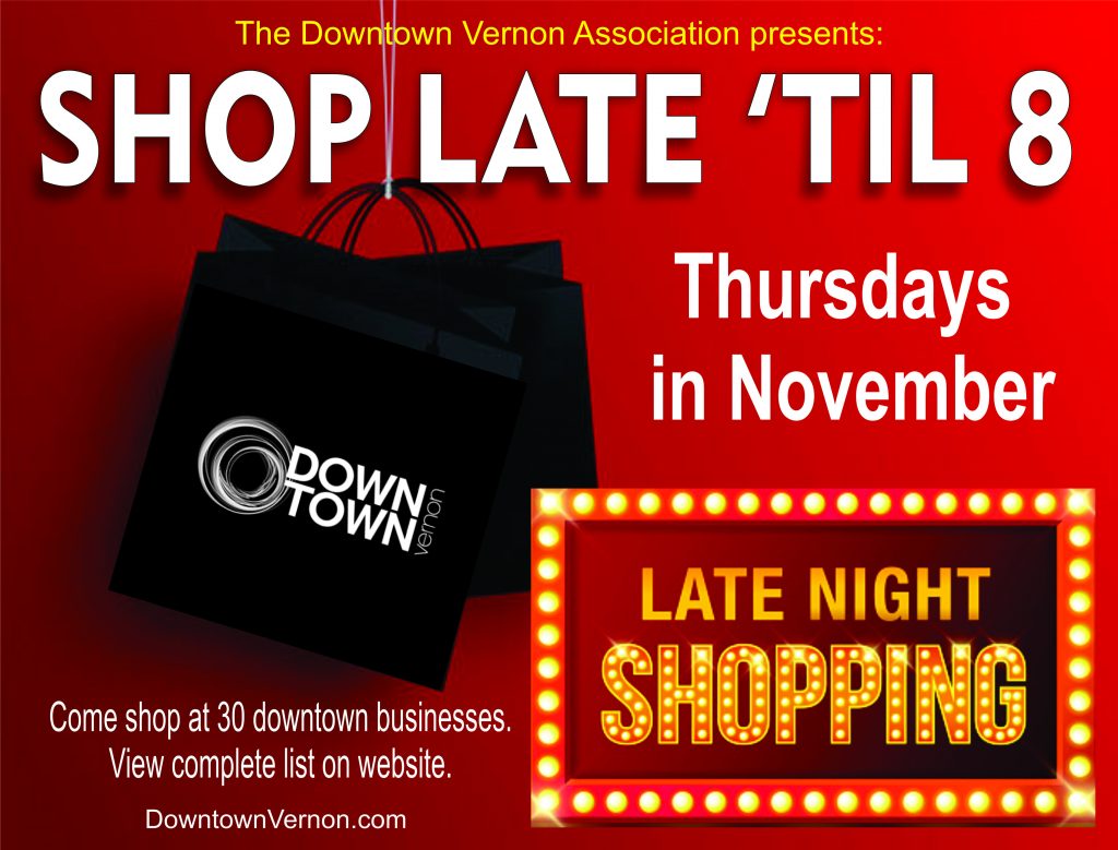 Shop Late Till 8 in Downtown Vernon