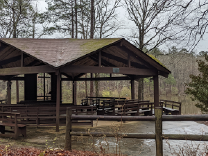 Lake pavilion at Dauset Trails