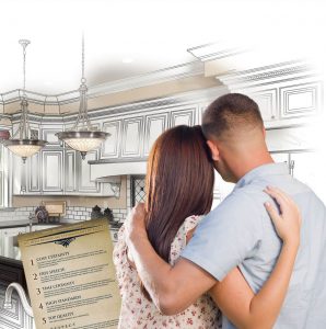 Couple looking at kitchen remodel