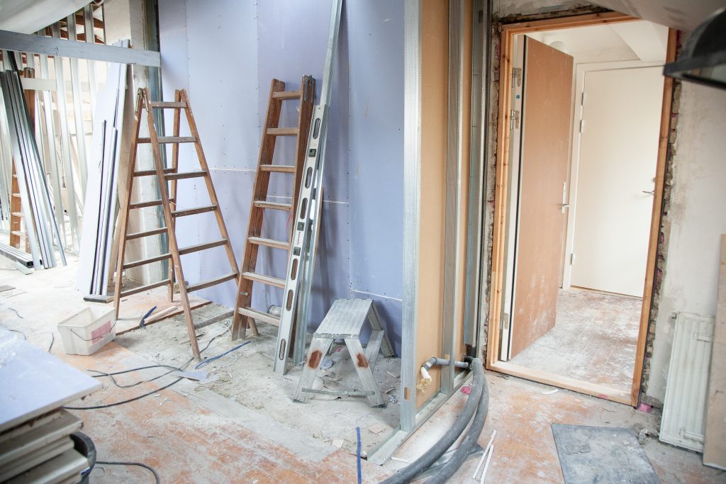 The inside of a home being rennovated