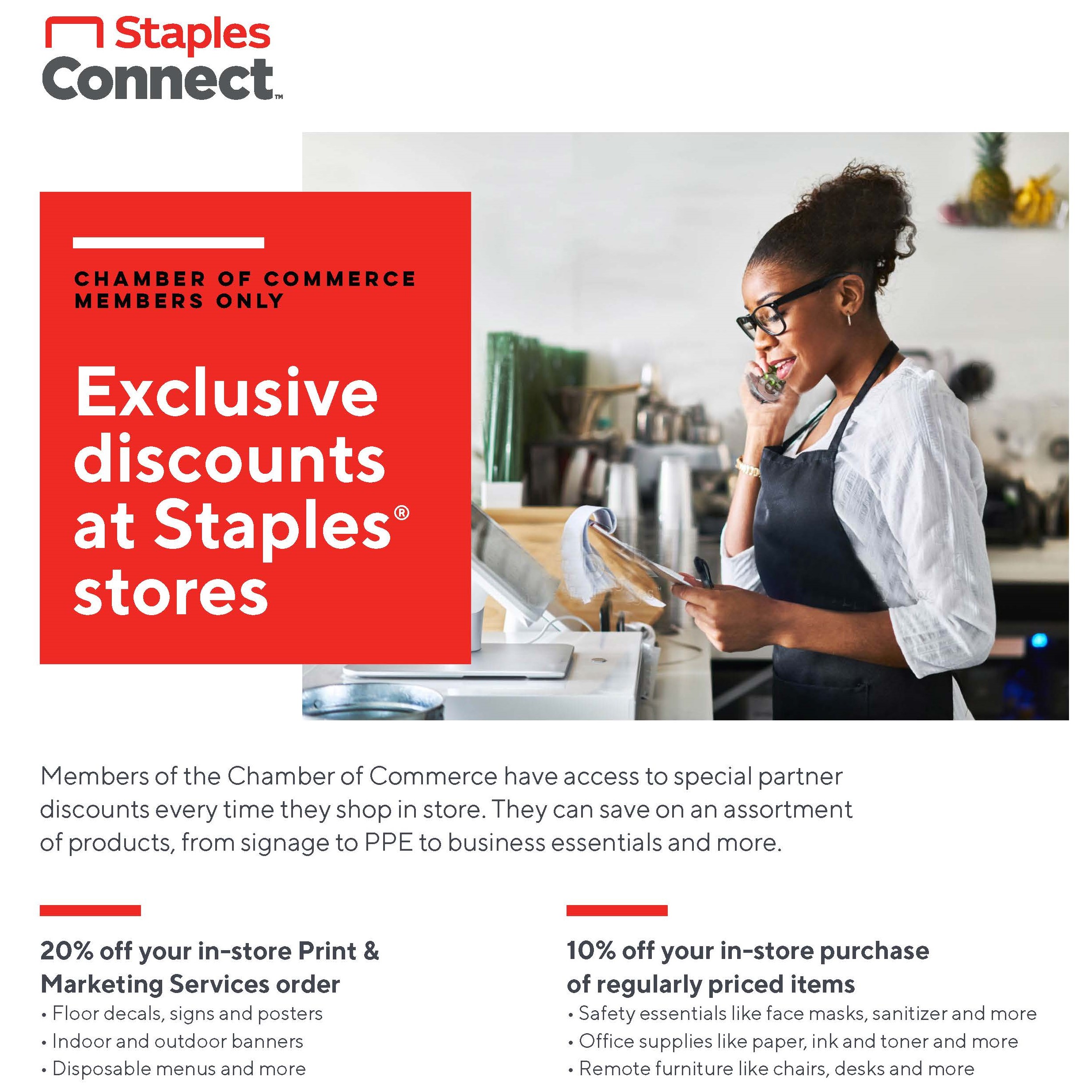 Staples Chamber Discount Flyer