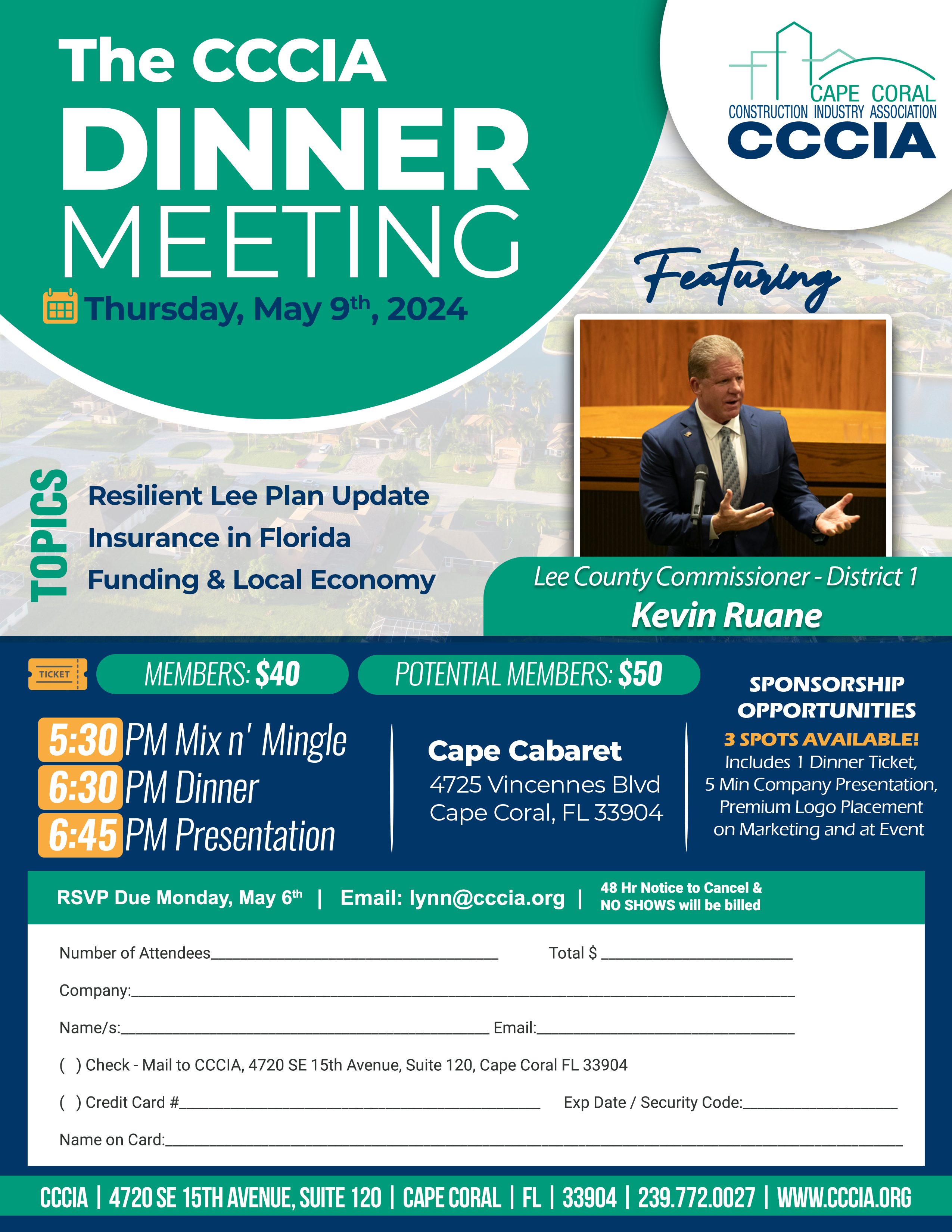CCCIA May Dinner Meeting Flyer