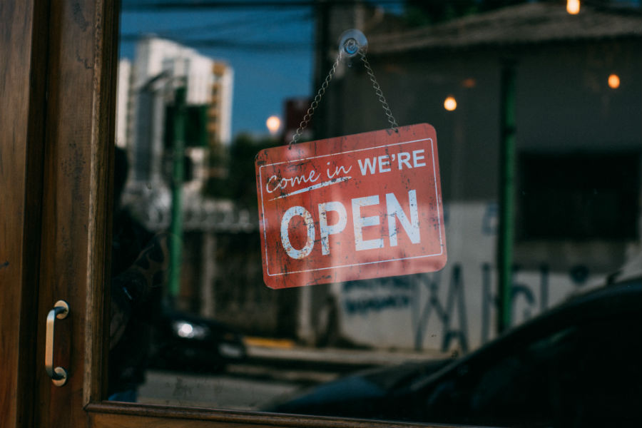 Open Sign at Small Business