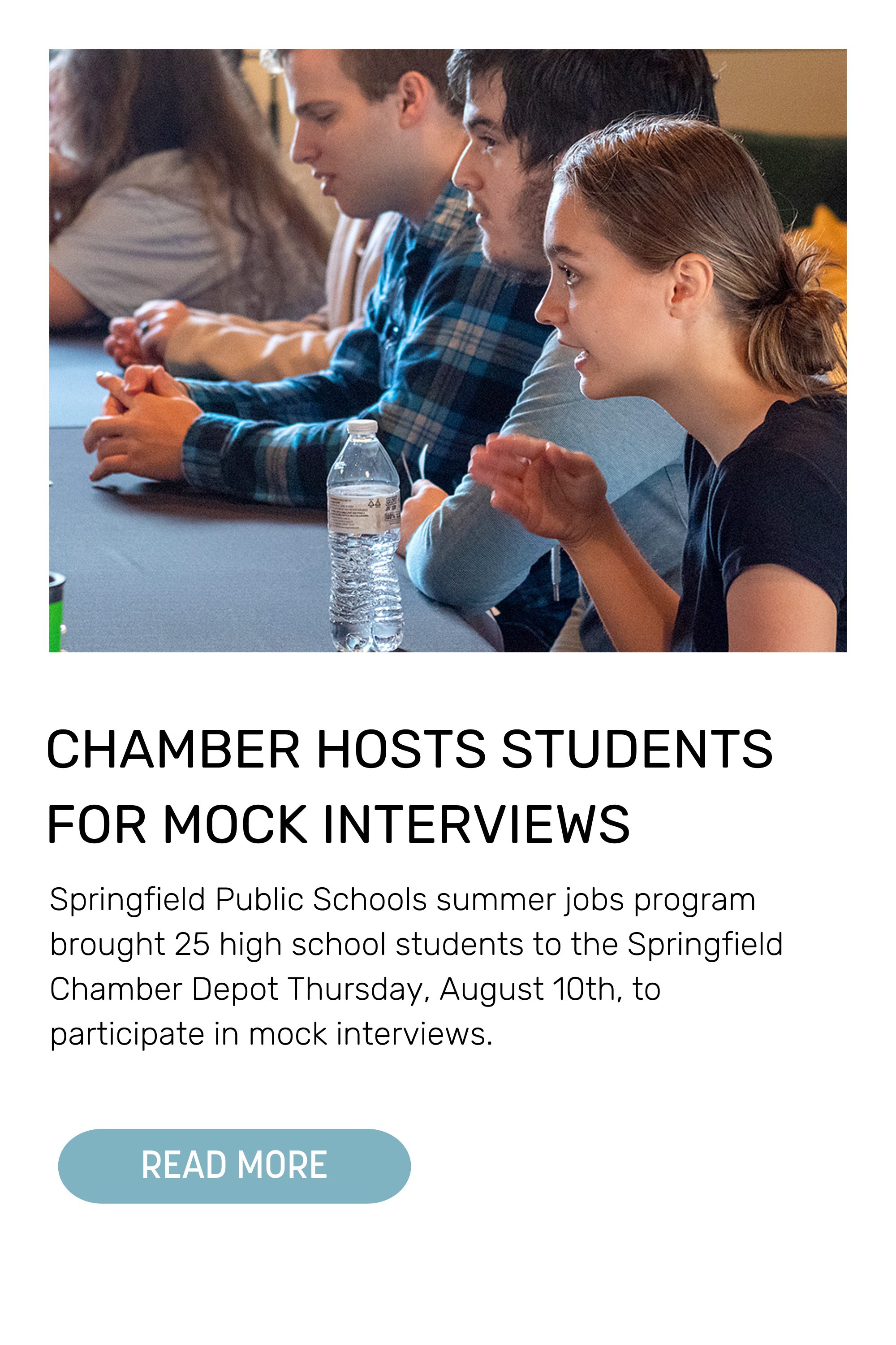 SPRINGFIELD CHAMBER HOSTS SPRINGFIELD PUBLIC SCHOOLS STUDENTS FOR MOCK INTERVIEWS