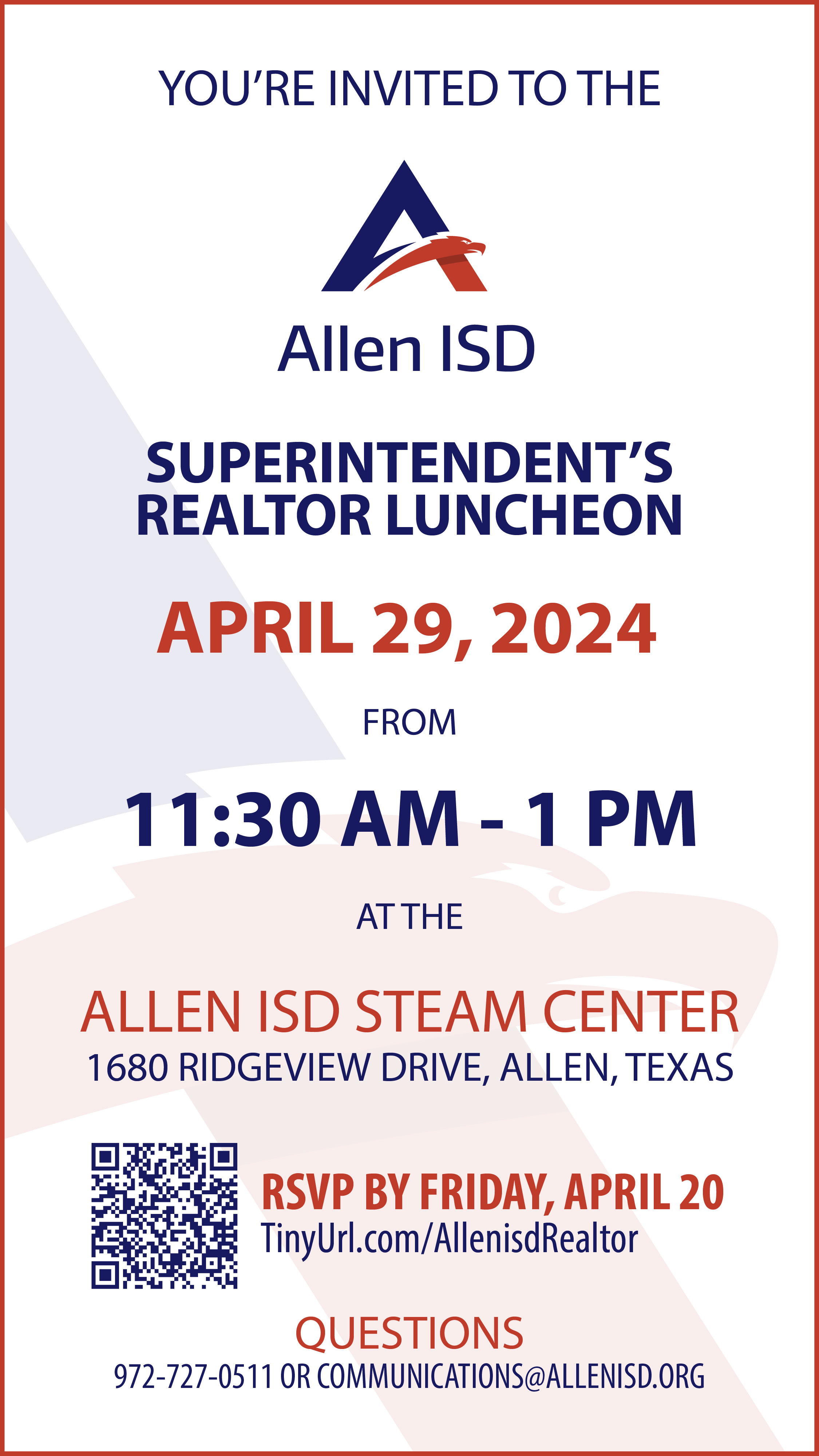 Allen ISD Realtor Lunch Flyer 04.29.24