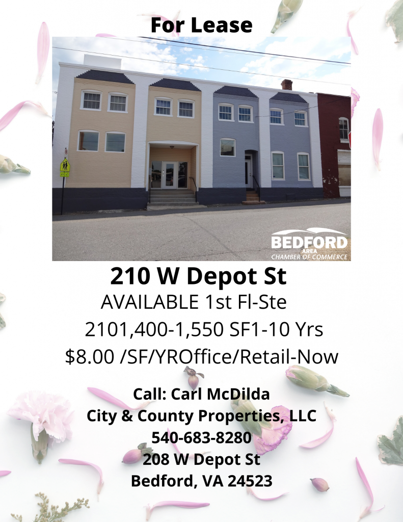 Carl McDilda City &amp; County Properties, LLC 540-683-8280 208 W Depot St Bedford, VA 24523 Contact (3)