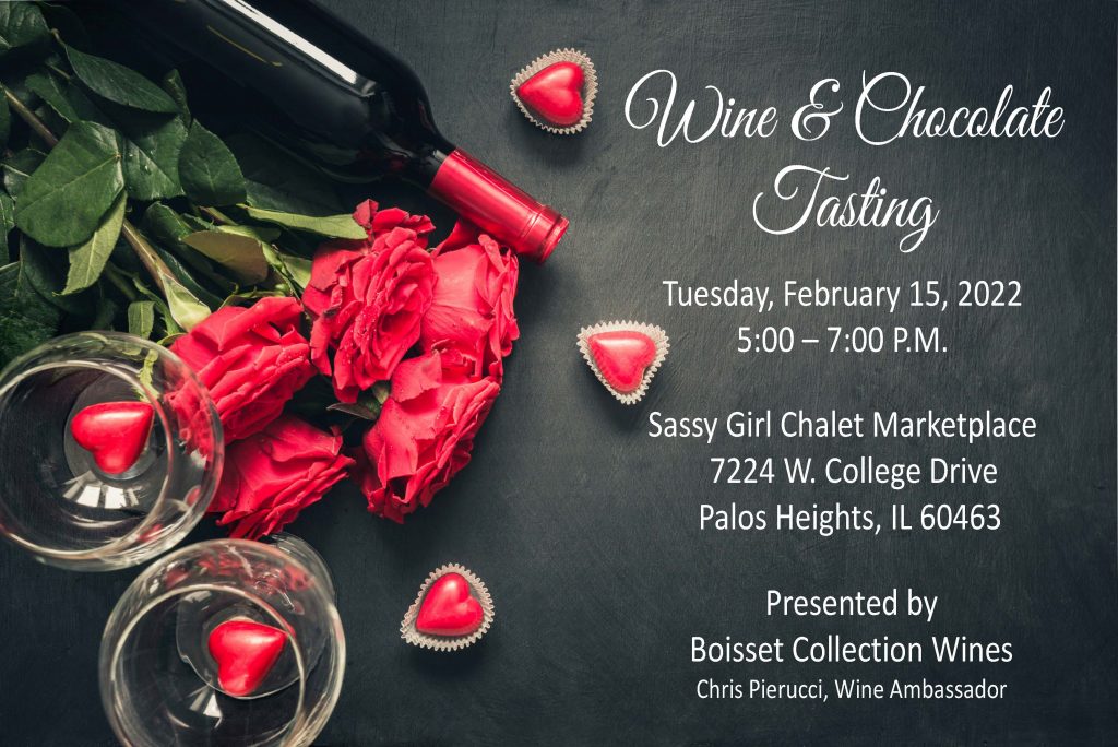 Debbies Wine and Chocolate Pairing Palos Chamber flyer