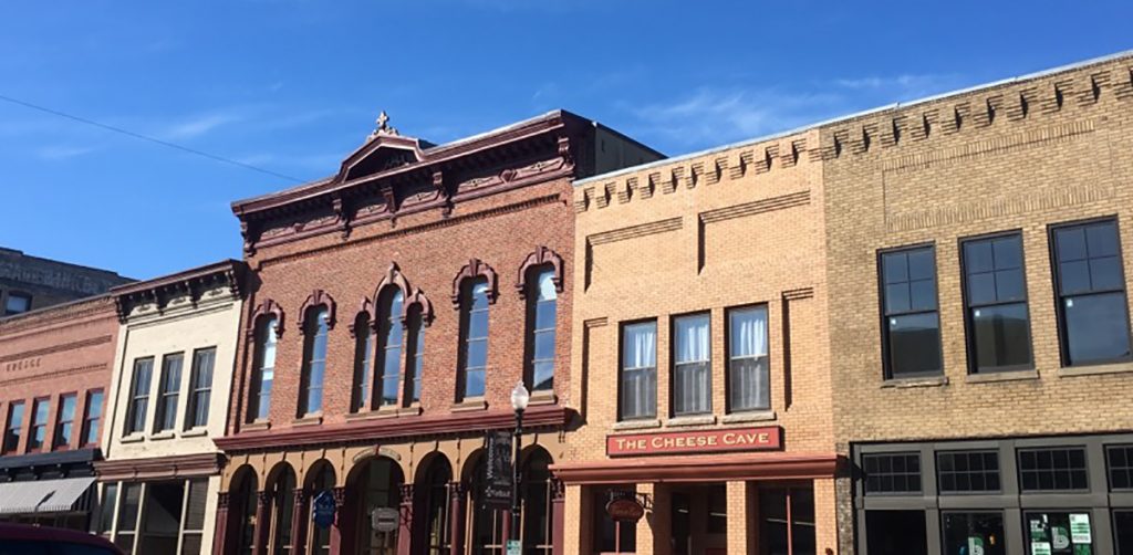 A series of mid 1800 buildings located in downtown Faribault
