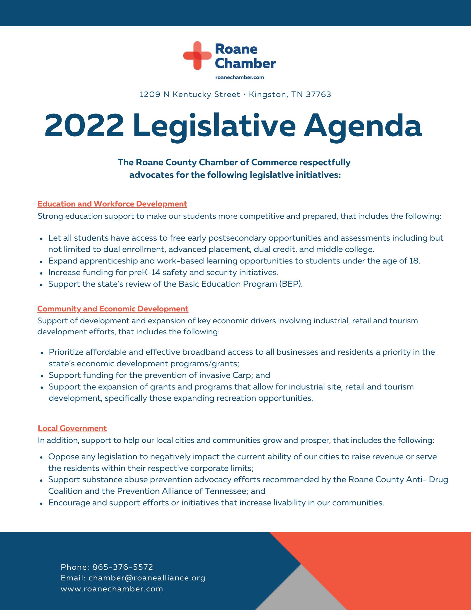 2022 Legislative Agenda