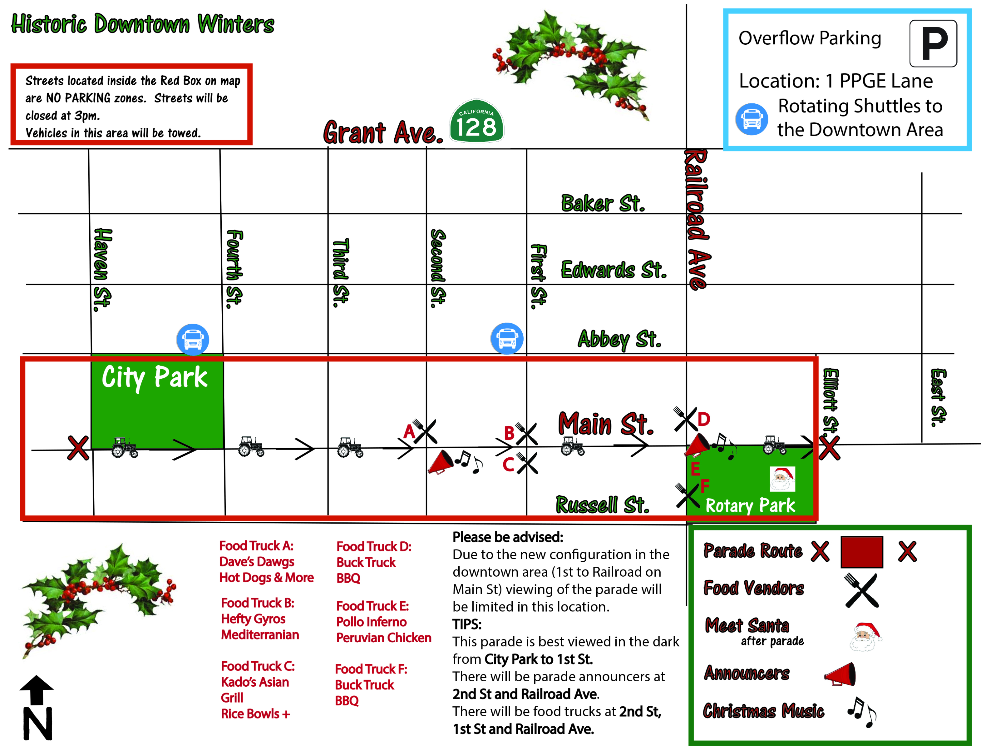 Winters Holiday Tractor Parade Map2021-3
