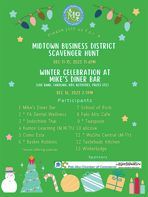 Mid-Town Scavenger Hunt Dec 11-15, 2023