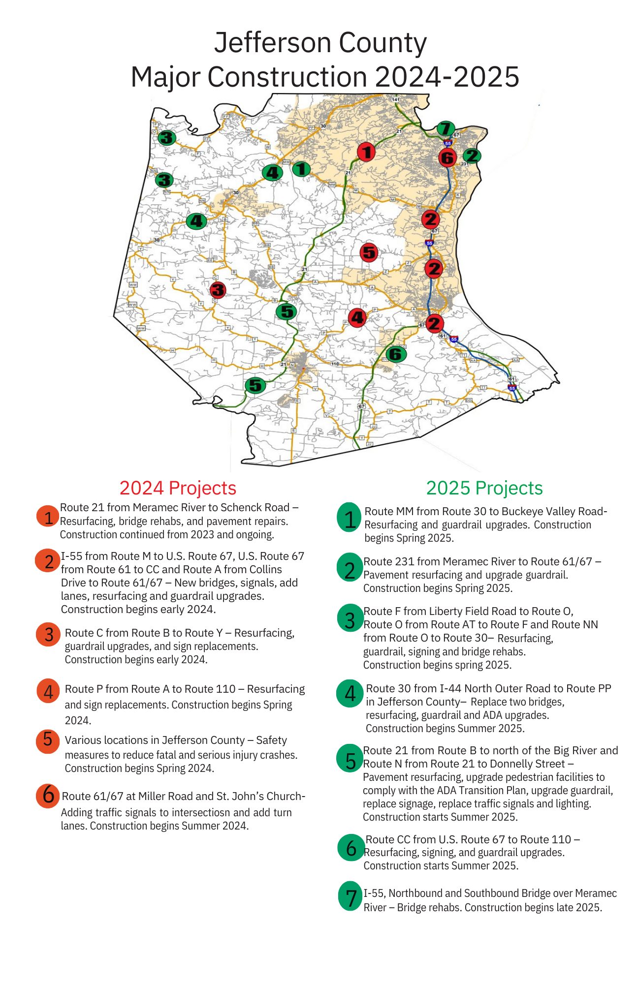 Jefferson County Projects Map - updated 2024-2025 a