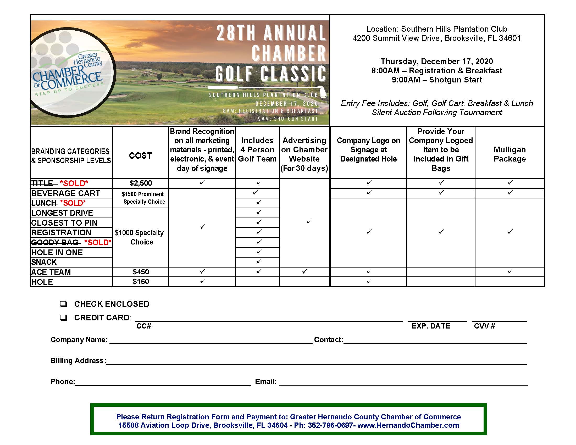 NEW 2020 Chamber Golf Sponsorship Form NEW 2020 Chamber Golf Sponsorship Form