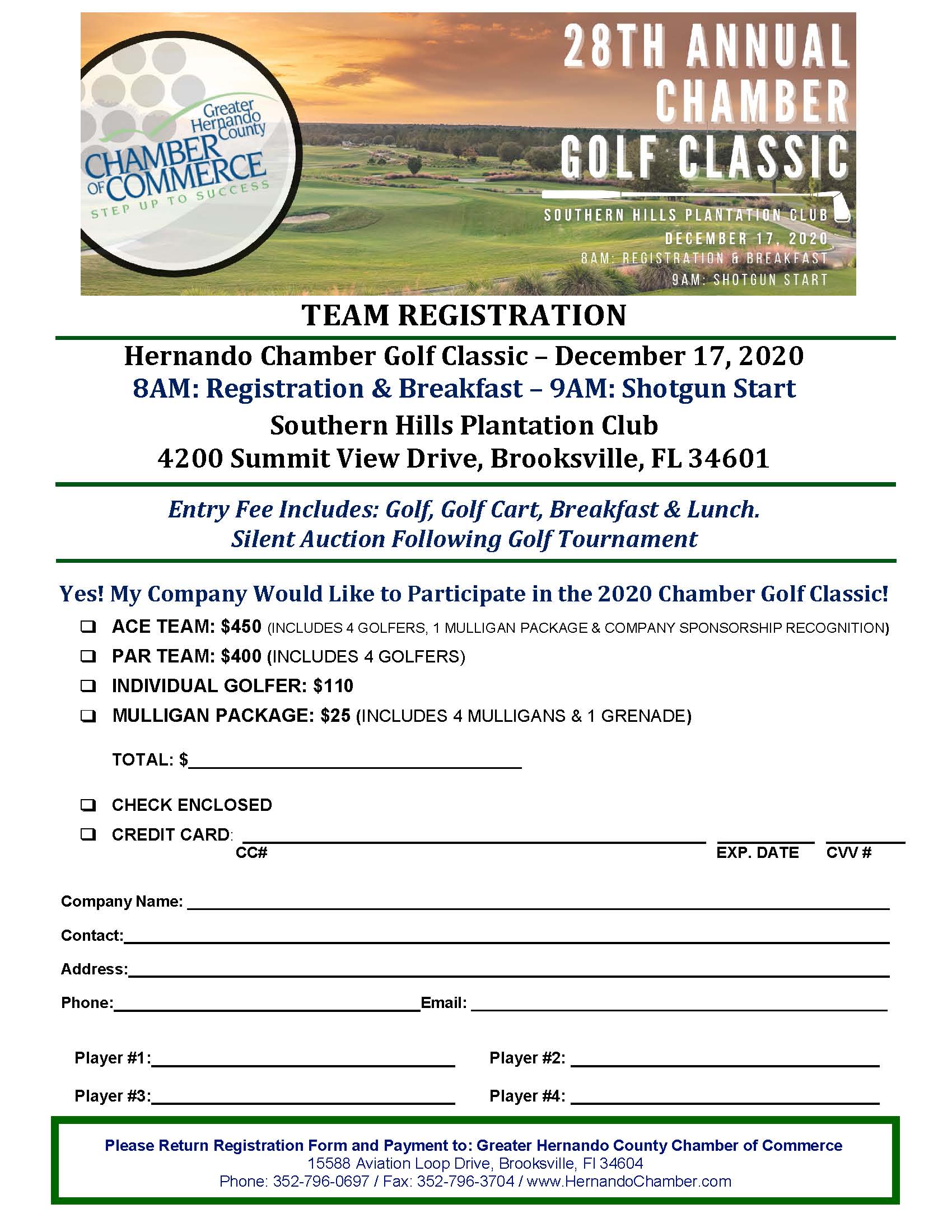 NEW 2020 Chamber Golf Team Registration Form NEW 2020 Chamber Golf Team Registration Form